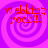 Four identical display red text over a purple spiral background with no visible animation changes