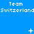 Blue background with repeated white text 'Team Switzerland' and small white symbols scattered across the image.
