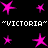 Pixelated pink stars and "VICTORIA" text on black background, arranged in -like pattern with varying star sizes and positions