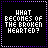 identical pixelated text displaying 'WHAT BECOMES OF THE BROKEN HEARTED?' in white and purple on black backgrounds with dotted borders