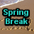 Pixelated beach scene with text overlays: 'Spring Break' in cyan, '09' in yellow, and 'Jamaica' in magenta on sand background.