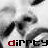 A 3x2 contact sheet of six animated frames showing a pixelated face with repeated text "dirrty" in red and black, where the letter R alternates between red and black across frames.