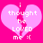 Pixelated pink heart split into two halves on bright pink background with white text reading 'i thought he LOVED me :('