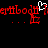 Red pixelated text on black background with white cursor icon above the middle letter of repeated word segments.