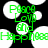 Green pixelated text and shapes on black background with white circular elements, animated with shifting green patterns.