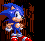Blue anthropomorphic hedgehog with red shoes and white gloves stands in front of brown textured background, shifting poses across frames.