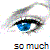 A four- shows a blue-eyed character's face with text reading 'so much' and 'pain', where the top-right has altered eye shape