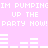 Pixelated text and audio visualizer bars on a pink background with repeated phrases.