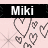 Animated contact sheet showing two frames of a buddy icon with pink background, black text bars, and heart symbols.