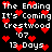 Pixelated text and red heart symbols on a black background, with repeated phrases and numbers in white.