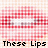 Red and white checkered background with pixelated lips and text reading 'These Lips Are Meant For You.'