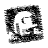 Four grayscale pixelated frames show a stylized 'G' with abstract shapes inside, each frame displaying slight variations in the surrounding pattern.