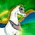 Pixelated cartoon horse icon with green text 'Original Icons .com' on dark green background, displayed as a 2-frame contact sheet.