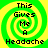 Four identical pixelated display a green and yellow spiral background with black text reading "This Gives Me A Headache" in a