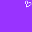 White pixelated heart symbol on solid purple background, static image with no visible motion or text.