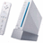 Two pixelated objects: a white vertical controller with buttons and a gray stand holding a blue stylus-like item.