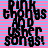 Pixelated text on a striped background with one section showing solid gray, featuring repeated phrases in black block letters.