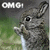 Pixelated image of a gray rabbit-like creature with large ears and black eyes, standing against a green and gray background with 'OMG!' text in the top-left corner.