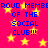 Bright pink background with yellow stars and blue pixelated text reading 'PROUD MEMBER OF THE SOCIAL CLUB!!!' repeated twice in a pattern