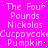 A static image with a bright pink background displaying repeated text in white and light purple, including "The Four Pounds Nickolas" and "Cucppycake Pumpkin,"