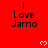 Red background with repeated 'I Love Jarno' text and white pixelated hearts, partially cropped at bottom right.