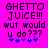 Pixelated text on bright pink background with blue star-like symbols, showing two variations of the same design.