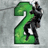 A 48x48 pixel animated buddy icon featuring a green and red number '2' with a character silhouette, displayed as two sequential frames in a contact sheet layout.