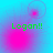 Four- of cyan and pink gradient backgrounds with green 'Logan!!' text, each showing distinct animated particle patterns