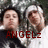 Two people in white shirts stand outdoors under trees; red text reads "ANGELz OF DEATH <3" across the image.