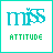 Two side-by-side pixel art frames of a buddy icon showing the text "MIS" with a small star above it and "ATTITUDE" below, each frame in different color schemes.