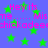 Blue background with green stars and repeated pink text reading "Hey its me...... Miste...... Mischickadeeechickadeee".
