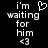 Pixelated text and symbols on black background with one frame showing a heart symbol above 'i'm' instead of the standard '<3' at bottom.