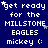 Blue background with repeated white text 'get ready for the MILLSTONE EAGLES mickey :(' and small white stars, showing animation changes in star positions.