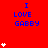 Red background with blue text "I LOVE GABBY" and white heart symbols in a pattern