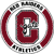 Circular emblem with maroon and gray elements featuring a large central 'G' and partial text on a white background.