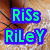 Pixelated green text with blue outlines on a basketball background, displaying 'RiSs', 'RiLeY', and '#1' in different frames.