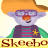 Pixelated cartoon character with orange hair, purple glasses, and a star badge on a dark vest over striped shirt, with yellow text below.