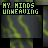 Animated icon with repeating text 'MY MINDS UNWEAVING' over a dark background with yellow wavy lines, displaying color shifts in the text.