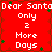 Red pixelated background with white text reading "Dear Santa Only 2 More Days" repeated in a pattern, scattered green four-leaf clover shapes