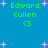 Blue background with pink starbursts and green text reading "Edward Cullen <3" in four identical arrangements.