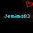 Red pixelated heart symbol above two identical cyan text strings on black background.