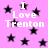 Pink background with black stars and white text reading "I Love Trenton" in pixelated font.