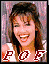 A vertical sequence of five showing a woman with long brown hair smiling, a stone frog statue, a woman with short blonde hair smiling, and a woman with long dark hair smiling