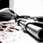A pixelated image of a metallic gun with red splatters, featuring the word 'gone' in white text on a red background at the bottom.