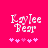 Pixelated text 'Kaylee Bear' in white with pink hearts on a bright pink background, showing animation changes between frames.