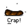 Pixel art animation of a brown poop emoji with subtle motion, displayed in a 3x2 contact sheet format on gray background.
