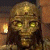 A pixelated character with glowing yellow eyes and a metallic helmet appears on the left, while green text reads "Original Icons .com" on a dark background.