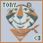 Pixelated icon of a tiger's face with orange and black stripes, wearing an orange bandana tied at the bottom right, set against light blue background with 'TONY' text in top left.
