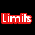 Red text on black background with partial gray rectangle; visible words include Limits, Left, Behind. Pixelated font style.