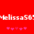 Red background with white text 'MelissaS6' repeated horizontally, pink star-like symbols below in two groups.